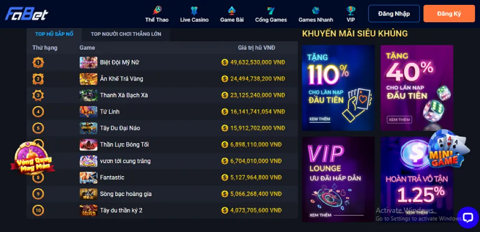 Các trò chơi sòng bạc cổ điển như Roulette và Blackjack